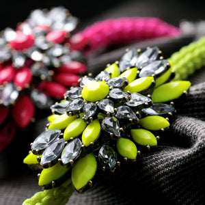 Crystal Flower Statement Bracelet for Women