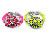 Crystal Flower Statement Bracelet for Women