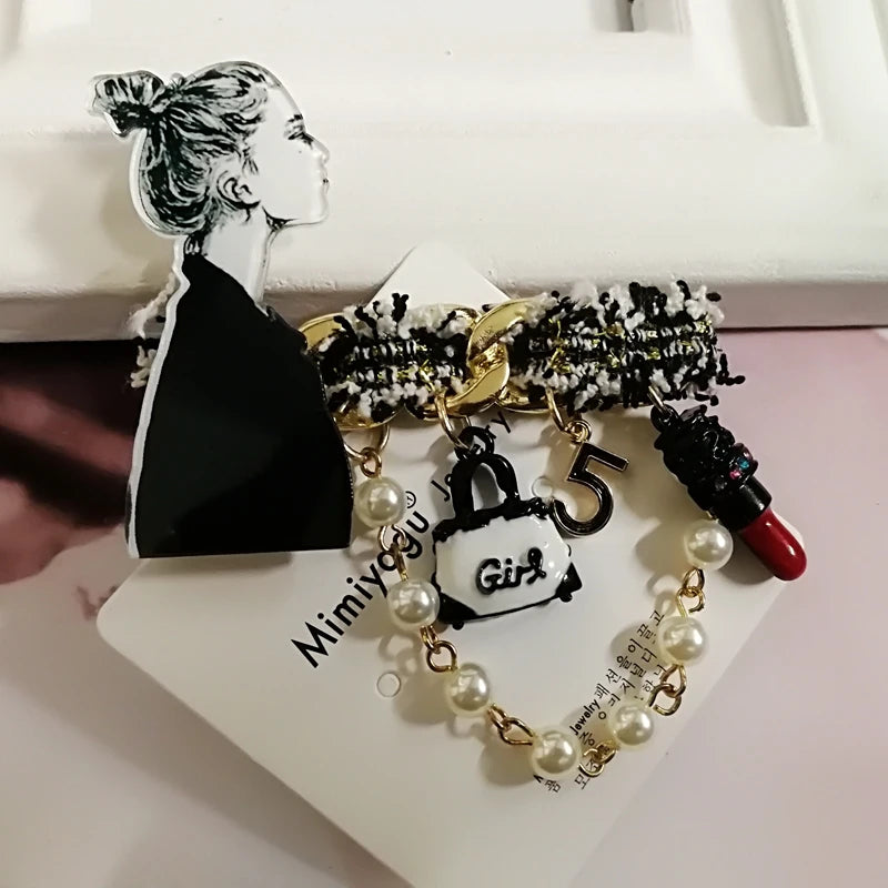 5 Lady Pins Pearls Brooches for Women