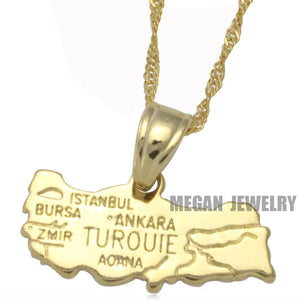 Turkey Map Pendant & Necklace for Women & Men