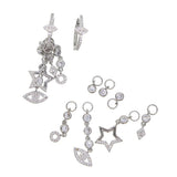 Evil Eye CZ Charm Huggie Hoop Earring Floating CZ Star Women Jewelry