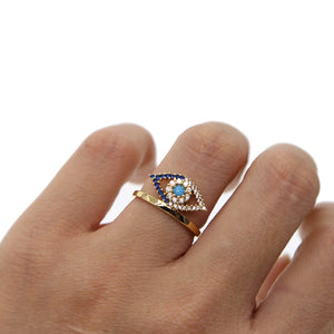 Evil Eye CZ Sparkling Stone Finger Ring