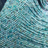 Turquoise Loose Beads Round Faceted 3mm Natural for Jewelry Making 14inch