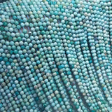 Turquoise Loose Beads Round Faceted 3mm Natural for Jewelry Making 14inch