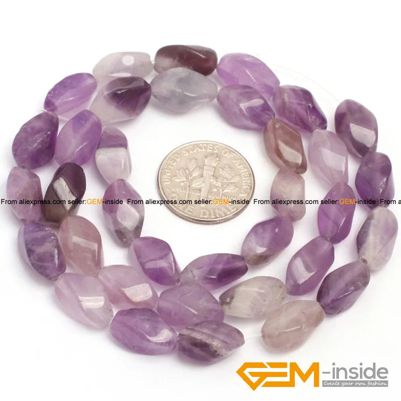 Natural Amethyst Stone Beads 15-inch Strand for DIY Bracelet Necklace