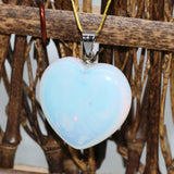 Natural Opal Moonstone Heart Pendant for Women Jewelry Making