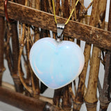 Natural Opal Moonstone Heart Pendant for Women Jewelry Making