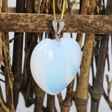 Natural Opal Moonstone Heart Pendant for Women Jewelry Making