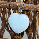Natural Opal Moonstone Heart Pendant for Women Jewelry Making