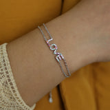 Colorful Alphabet Bracelet for Girlfriend - Double Chain Love Letter