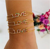 Colorful Alphabet Bracelet for Girlfriend - Double Chain Love Letter
