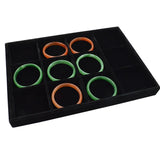 Velvet Ring Earrings Display Tray Jewelry Organizer Holder