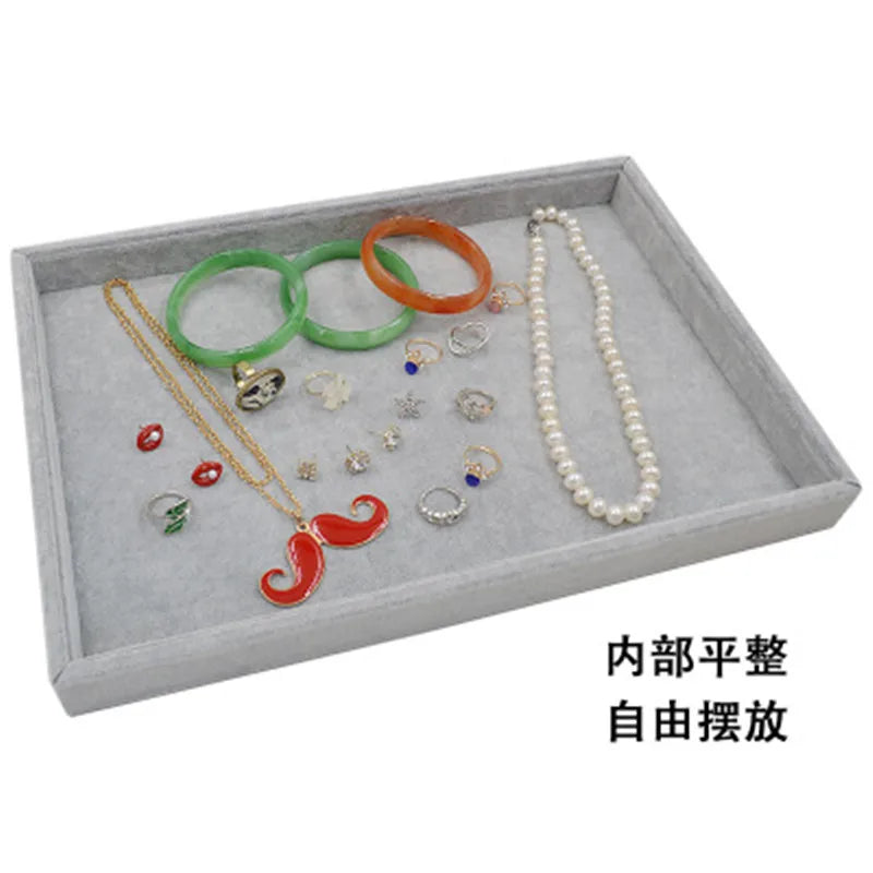 Velvet Ring Earrings Display Tray Organizer