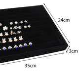 Velvet Ring Earrings Display Tray Jewelry Organizer Holder