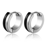 Punk Stainless Steel Huggie Hoop Earrings Silver Circle Earring