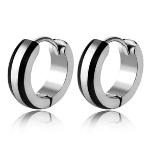 Punk Stainless Steel Huggie Hoop Earrings Silver Circle Earring