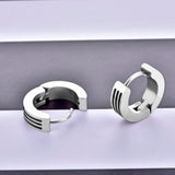 Punk Stainless Steel Huggie Hoop Earrings Silver Circle Earring