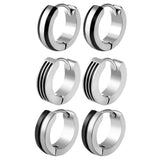 Punk Stainless Steel Huggie Hoop Earrings Silver Circle Earring
