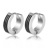 Punk Stainless Steel Huggie Hoop Earrings Silver Circle Earring