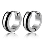 Punk Stainless Steel Huggie Hoop Earrings Silver Circle Earring