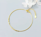 925 Sterling Silver Geometric Tube Beads Chain Bracelet