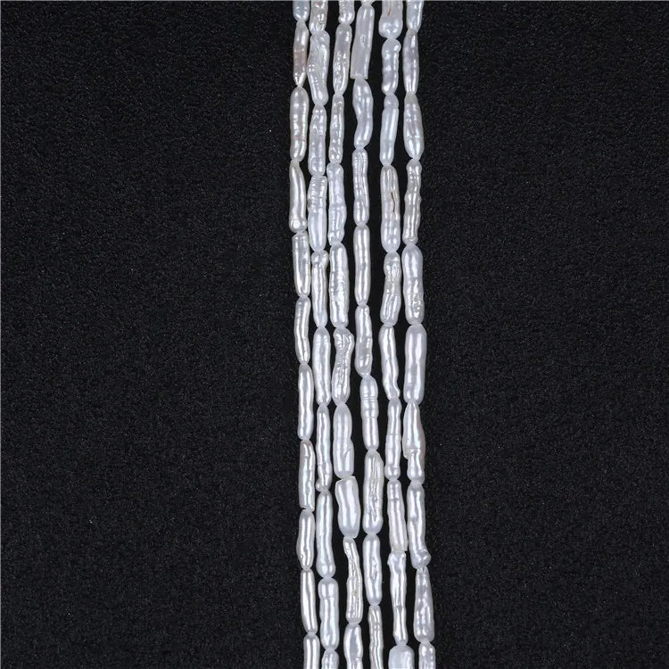 AA 3-4mm Biwa Shape Pearl Strands for Jewelry Making