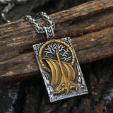 Viking Valhalla Necklace Stainless Steel Yggdrasil Tree Nordic Jewelry