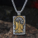 Viking Valhalla Necklace Stainless Steel Yggdrasil Tree Nordic Jewelry