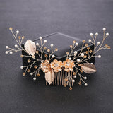 Vintage Pearl Leaf Hair Combs for Bride Wedding