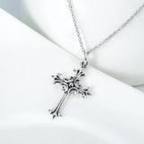 Vintage Christ Cross Pendant 925 Sterling Silver Necklace Religious Jewelry