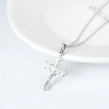 Vintage Christ Cross Pendant 925 Sterling Silver Necklace Religious Jewelry