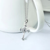 Vintage Christ Cross Pendant 925 Sterling Silver Necklace Religious Jewelry