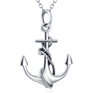 Vintage Anchor Pendant 925 Sterling Silver Necklace for Women