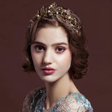 Vintage Baroque Crystal Pearl Tiara Headband Wedding Hair Jewelry