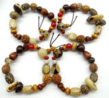 Vintage Natural Zaad Armband Bangles, Buddha Charm