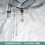 Vintage Nature Jade Cloud Tassel Beads Charms Hanfu Clothing Accessories Pendant