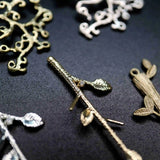 Vintage Silver Plated Branch DIY Charm Settings Jewelry Supplies