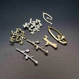 Vintage Silver Plated Branch DIY Charm Settings Jewelry Supplies