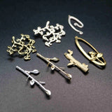 Vintage Silver Plated Branch DIY Charm Settings Jewelry Supplies