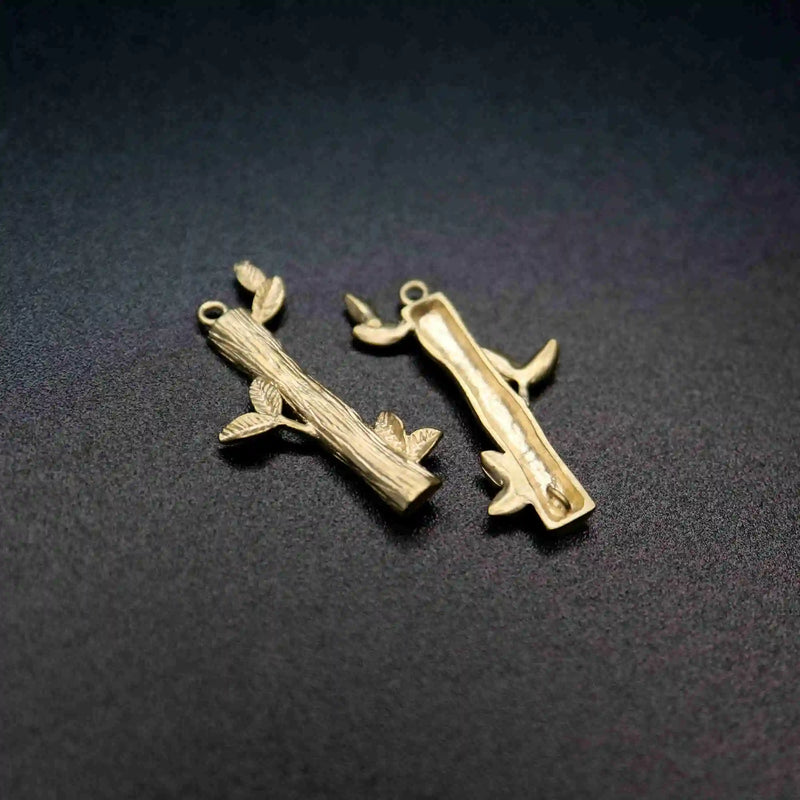 Vintage Silver Plated Branch DIY Charm Settings Jewelry Supplies