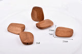 Vintage Wooden Geometric Polyhedral Earrings DIY Ear Studs
