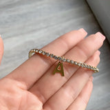 vishowCo Tennis Chain Letter Anklet Personalized Stainless Steel Anklet