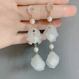 Delicate Petals Earrings Silver Needle