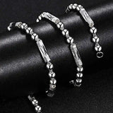 Hexagonal TongChe Flower Beads Necklace with 925 Silver Chains