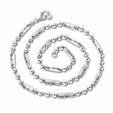 Hexagonal TongChe Flower Beads Necklace with 925 Silver Chains