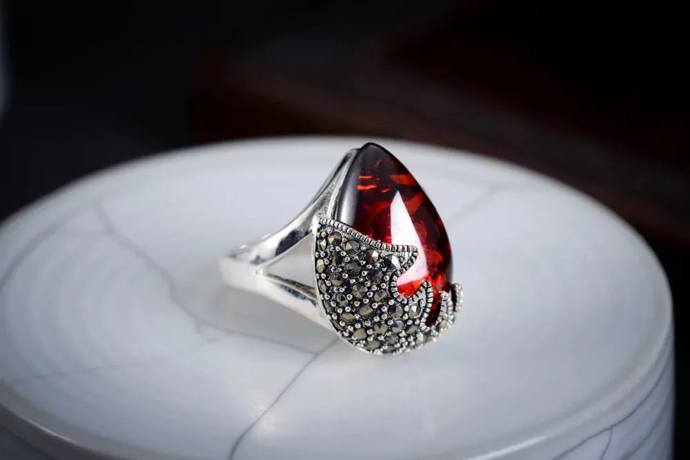 Vintage Indian Jewelry Boho Big Rings For Women Stainless Sterling Jewelry