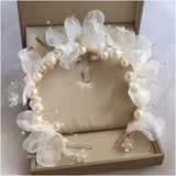 Bride Headdress Hair Bands Immortal Beaded Flower Girls Ornament Set