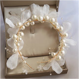 Bride Headdress Hair Bands Immortal Beaded Flower Girls Ornament Set