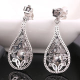 CZ Ear Clips with Pearl Earrings for Wedding Jewelry