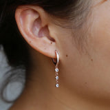 925 Sterling Silver CZ Tassel Chain Earring